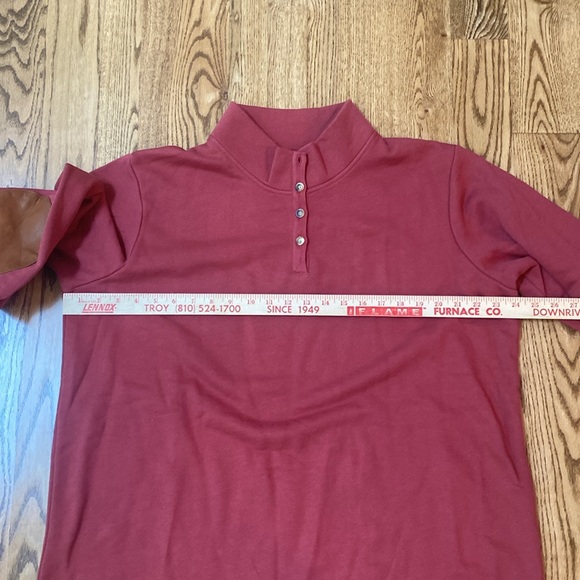 Orvis leather elbow patches 100% cotton pullover mock turtleneck gorpcore - Picture 9 of 12